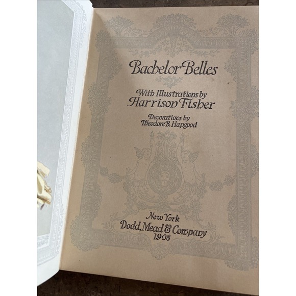 Vintage 1908 Bachelor Belles Harrison Fisher Illustrations Color Plates Book - Picture 4 of 9